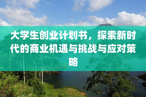 大学生创业计划书，探索新时代的商业机遇与挑战与应对策略