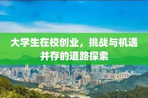 大学生在校创业，挑战与机遇并存的道路探索