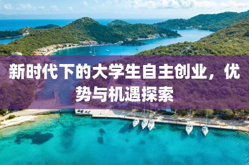 新时代下的大学生自主创业，优势与机遇探索