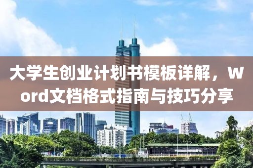 大学生创业计划书模板详解，Word文档格式指南与技巧分享