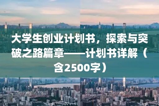 大学生创业计划书，探索与突破之路篇章——计划书详解（含2500字）