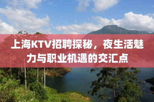 上海KTV招聘探秘，夜生活魅力与职业机遇的交汇点