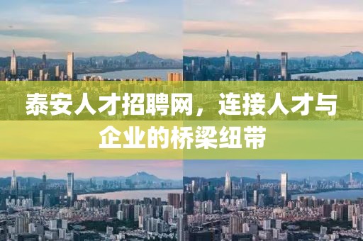 泰安人才招聘网，连接人才与企业的桥梁纽带