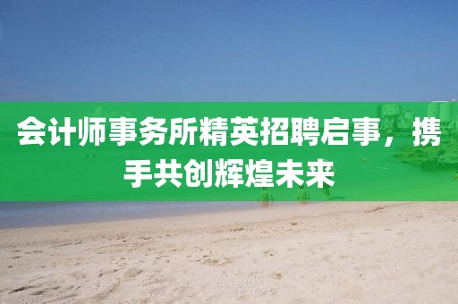 会计师事务所精英招聘启事，携手共创辉煌未来