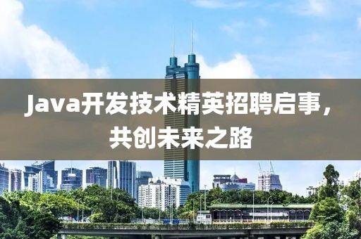 Java开发技术精英招聘启事，共创未来之路