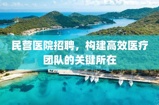 民营医院招聘，构建高效医疗团队的关键所在