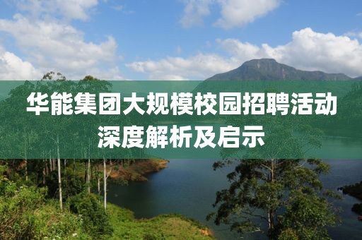 华能集团大规模校园招聘活动深度解析及启示