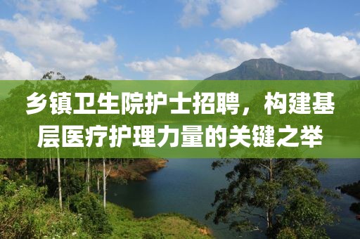 乡镇卫生院护士招聘，构建基层医疗护理力量的关键之举