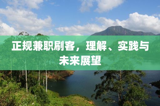 正规兼职刷客，理解、实践与未来展望