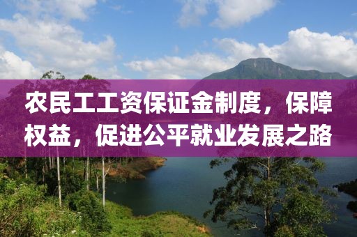 农民工工资保证金制度，保障权益，促进公平就业发展之路