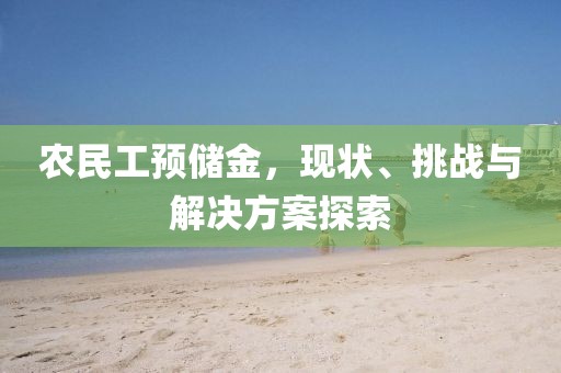 农民工预储金，现状、挑战与解决方案探索