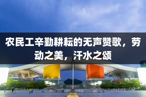 农民工辛勤耕耘的无声赞歌，劳动之美，汗水之颂